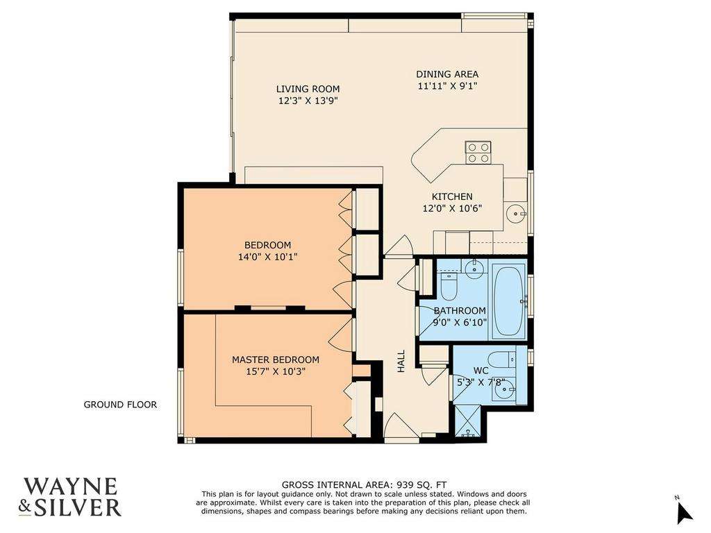 2 bedroom flat to rent - floorplan