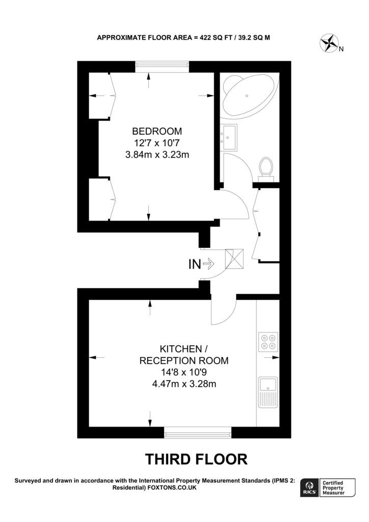 1 bedroom flat to rent - floorplan