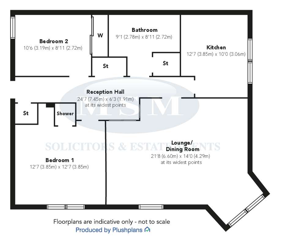 2 bedroom ground floor flat for sale - floorplan