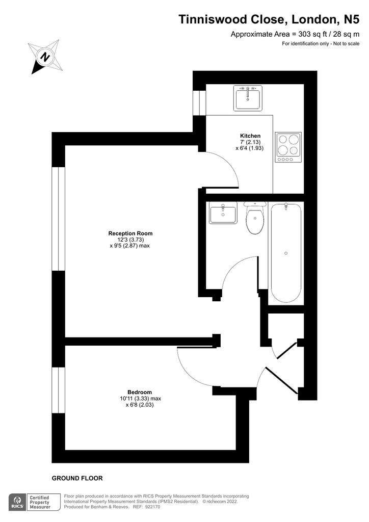 1 bedroom flat to rent - floorplan