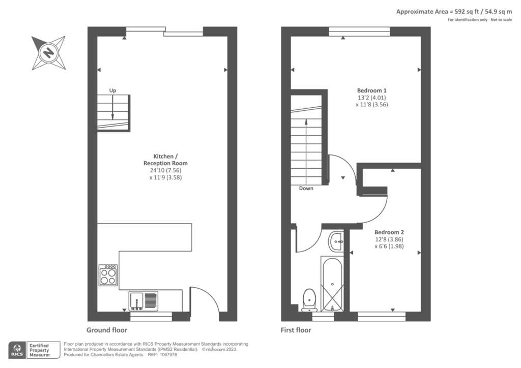 2 bedroom terraced house for sale - floorplan