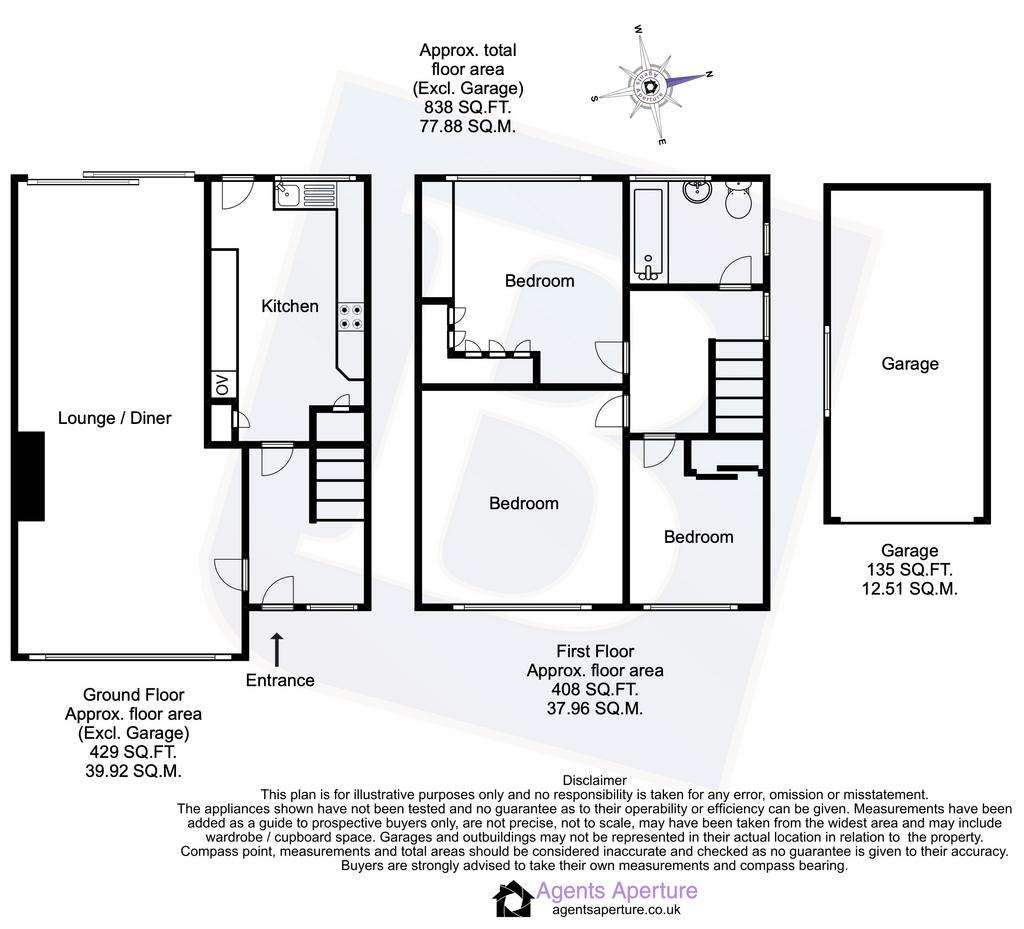 3 bedroom semi-detached house for sale - floorplan