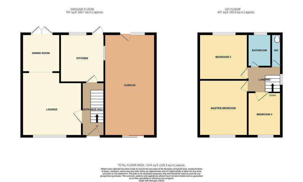 3 bedroom semi-detached house for sale - floorplan