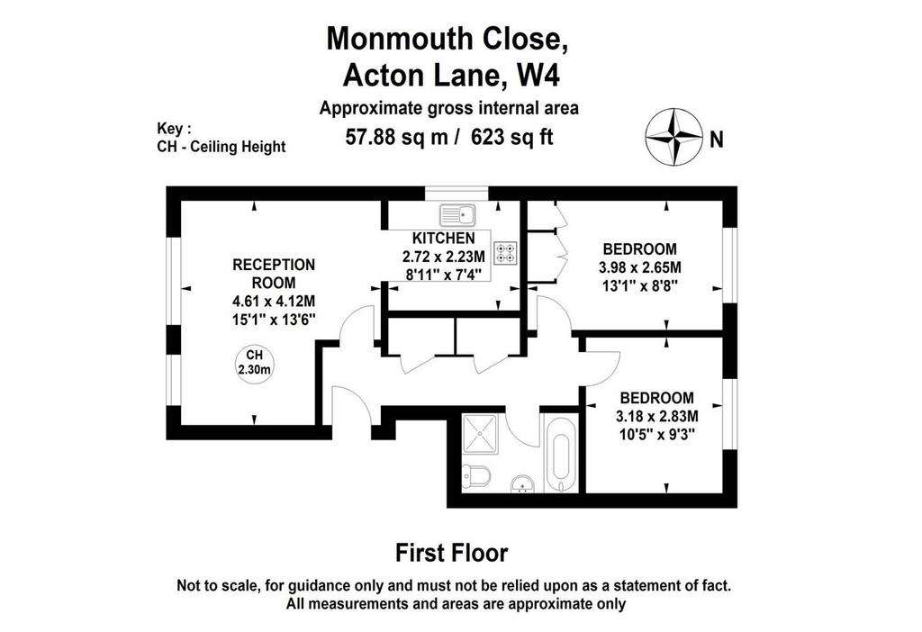 2 bedroom flat to rent - floorplan