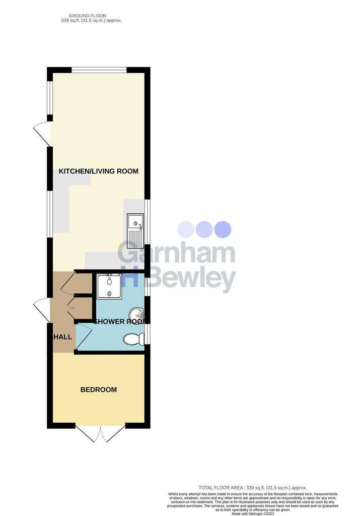 1 bedroom park home for sale - floorplan