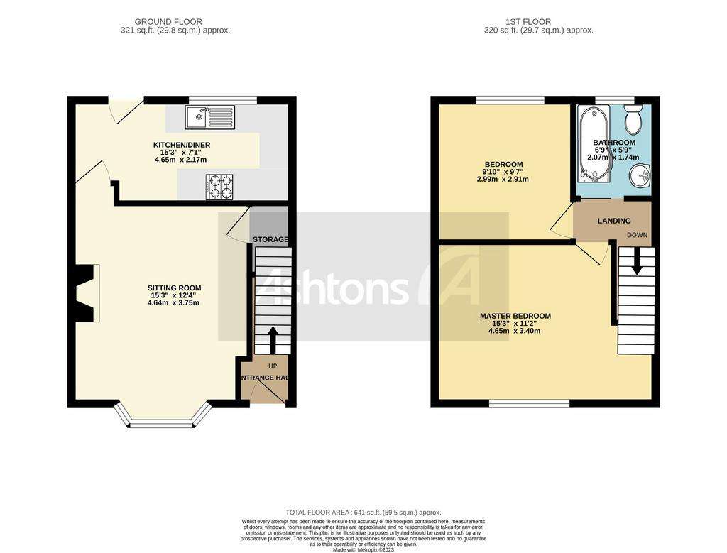 2 bedroom end of terrace house to rent - floorplan