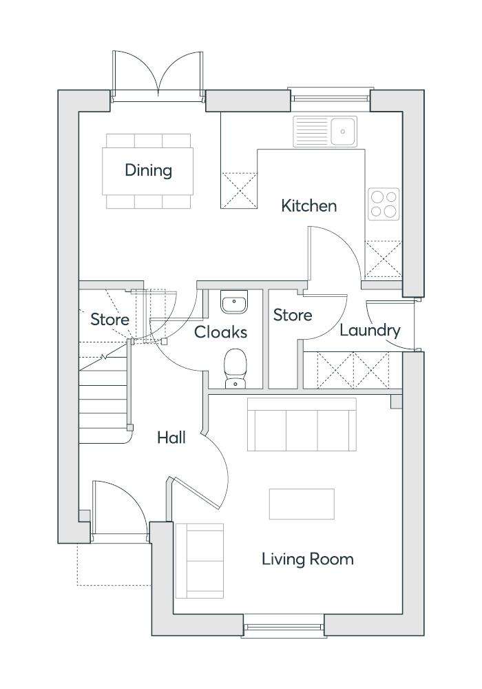 3 bedroom semi-detached house for sale - floorplan