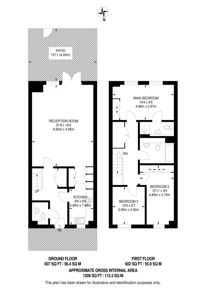 3 bedroom maisonette to rent - floorplan