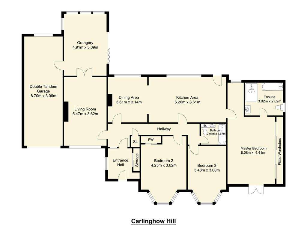 3 bedroom detached bungalow for sale - floorplan