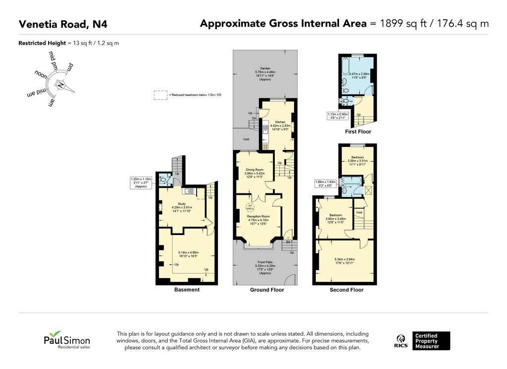 3 bedroom end of terrace house for sale - floorplan