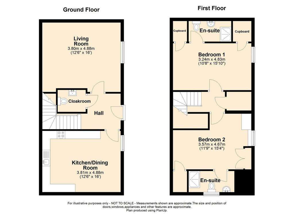 2 bedroom mews house for sale - floorplan