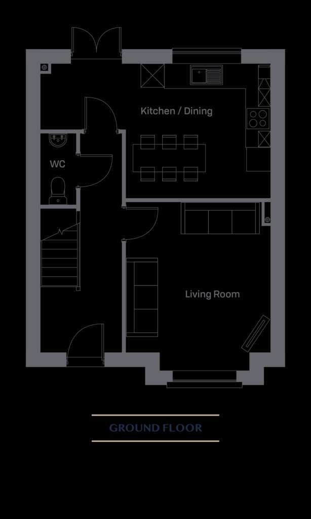 3 bedroom semi-detached house for sale - floorplan