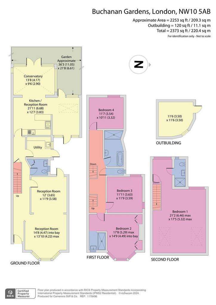 4 bedroom end of terrace house for sale - floorplan