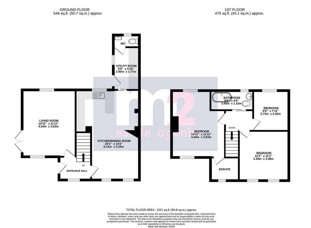 3 bedroom end of terrace house for sale - floorplan