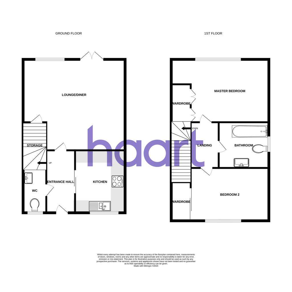 2 bedroom end of terrace house for sale - floorplan