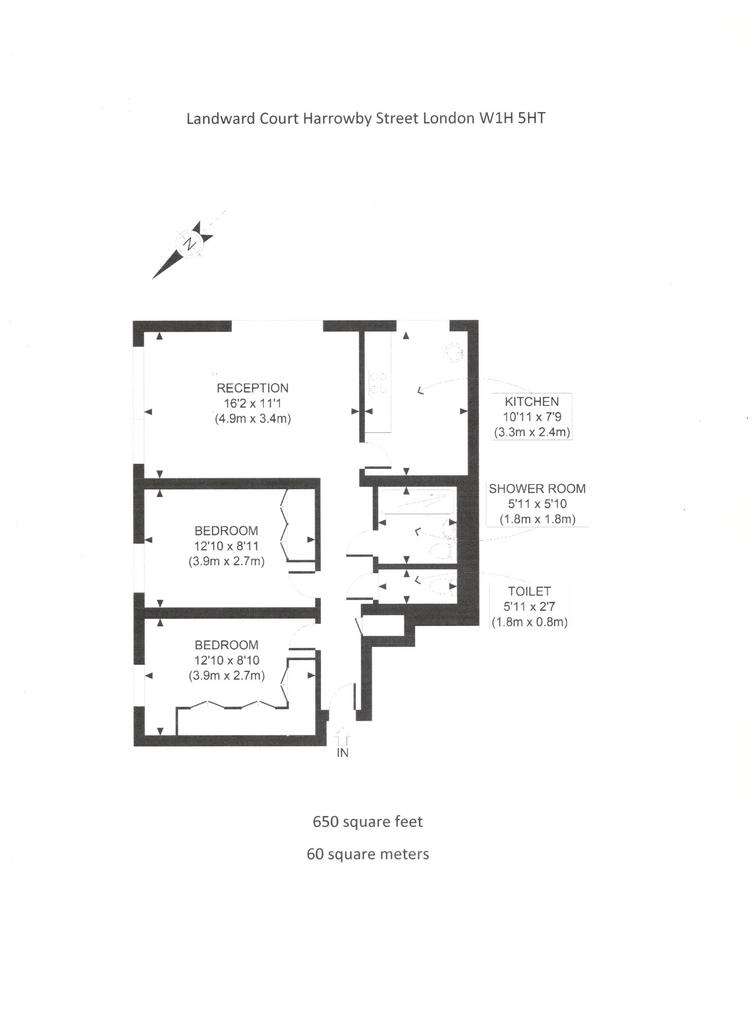 2 bedroom flat to rent - floorplan