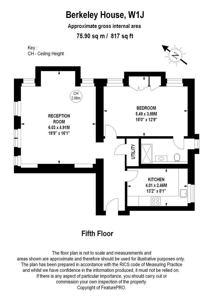 1 bedroom flat to rent - floorplan