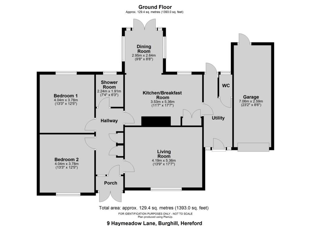 2 bedroom detached bungalow for sale - floorplan