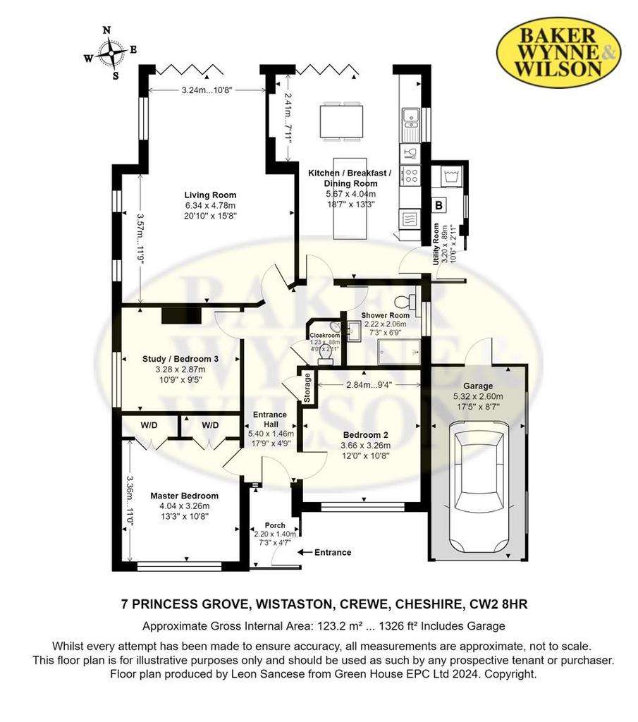 3 bedroom detached bungalow for sale - floorplan