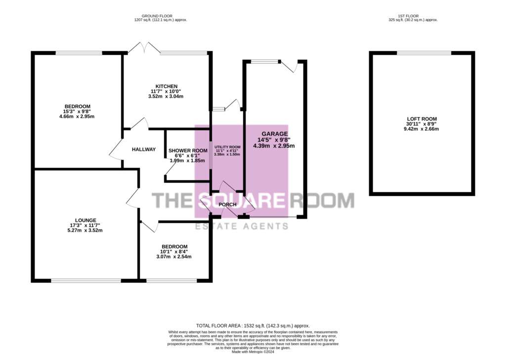 2 bedroom bungalow for sale - floorplan