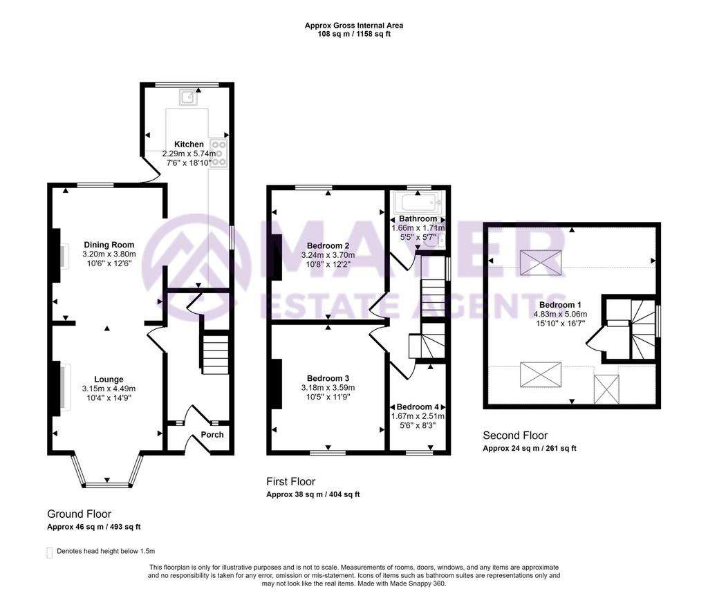 4 bedroom semi-detached house for sale - floorplan