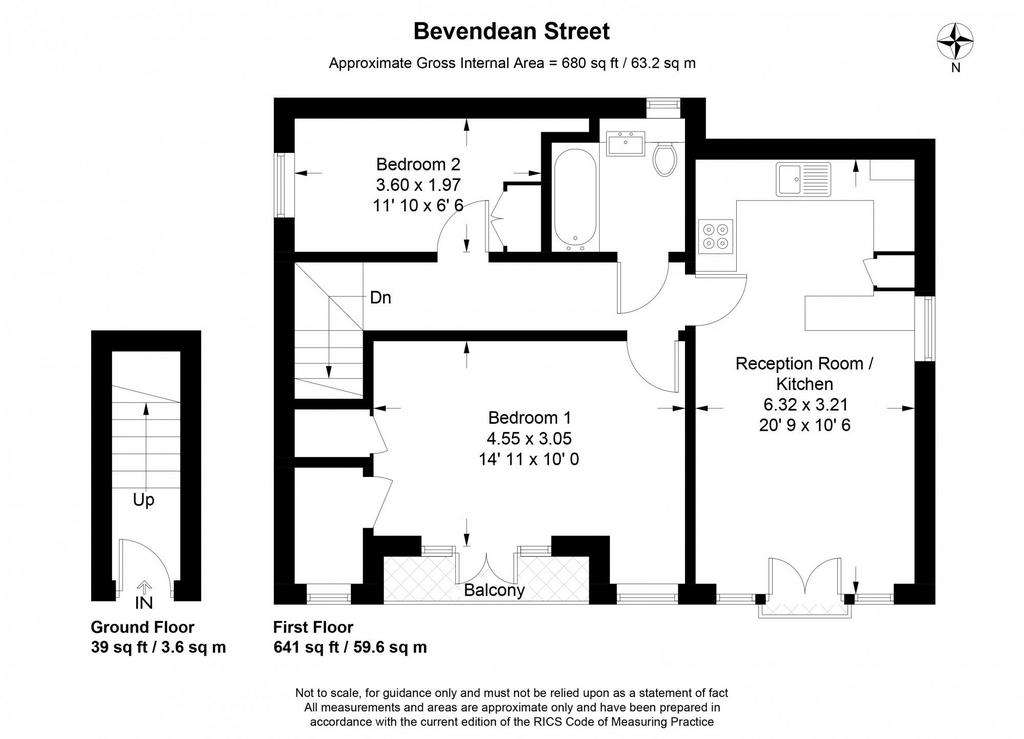 2 bedroom flat to rent - floorplan