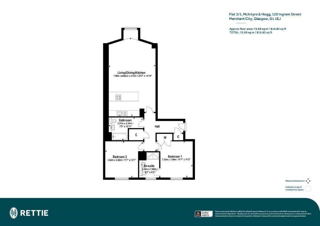 2 bedroom flat for sale - floorplan