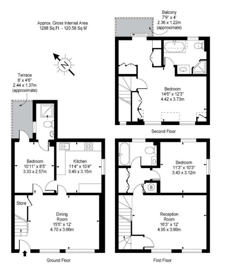 3 bedroom house to rent - floorplan