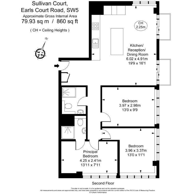 3 bedroom flat to rent - floorplan