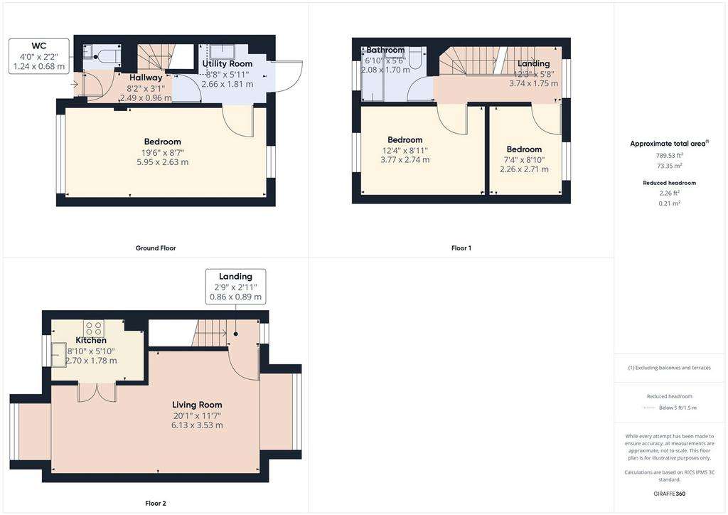 3 bedroom end of terrace house to rent - floorplan