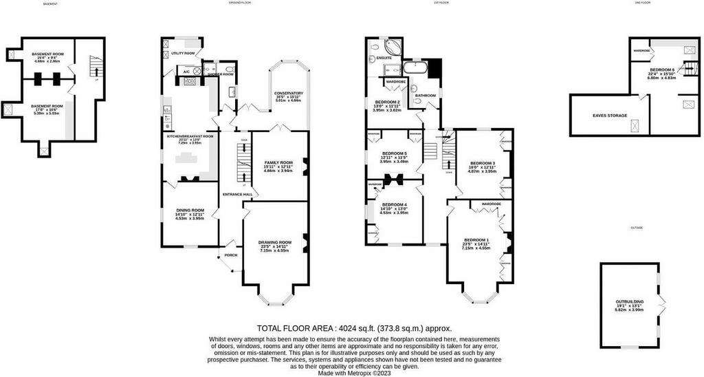 6 bedroom detached house for sale - floorplan