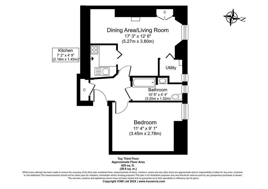 1 bedroom flat for sale - floorplan