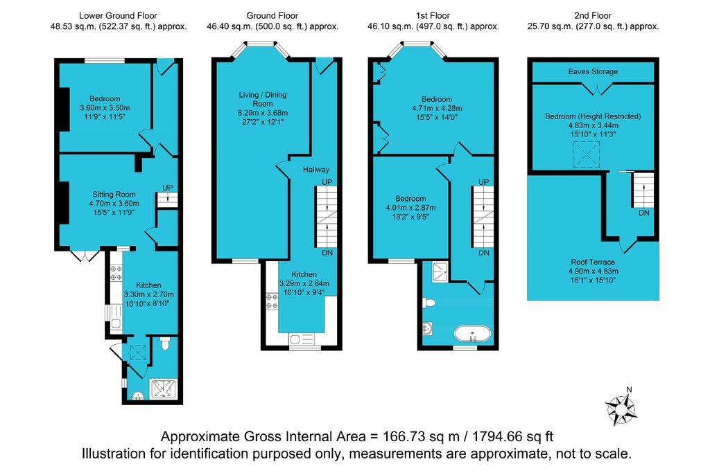 4 bedroom terraced house for sale - floorplan