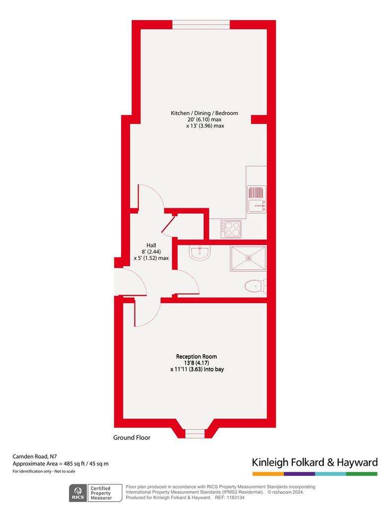 1 bedroom flat to rent - floorplan