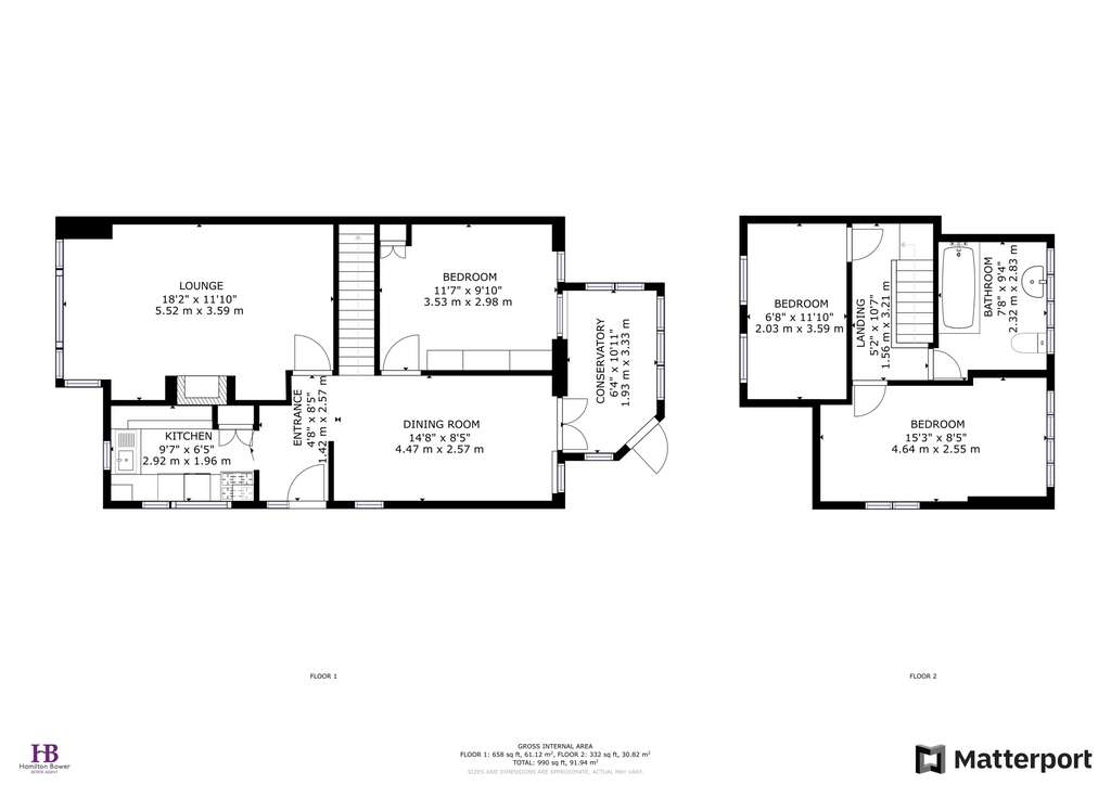 3 bedroom semi-detached bungalow for sale - floorplan