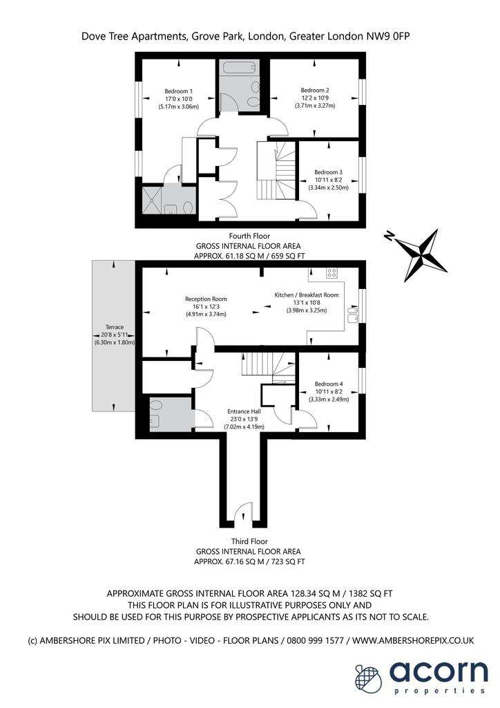 4 bedroom duplex apartment to rent - floorplan