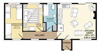 2 bedroom bungalow to rent - floorplan