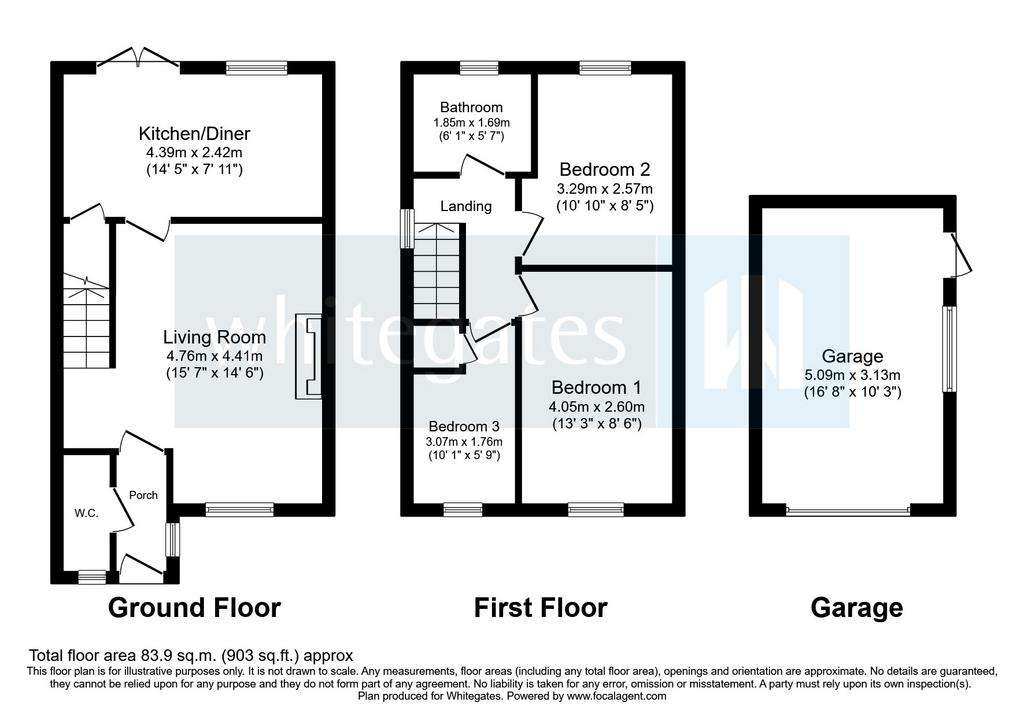 3 bedroom semi-detached house for sale - floorplan