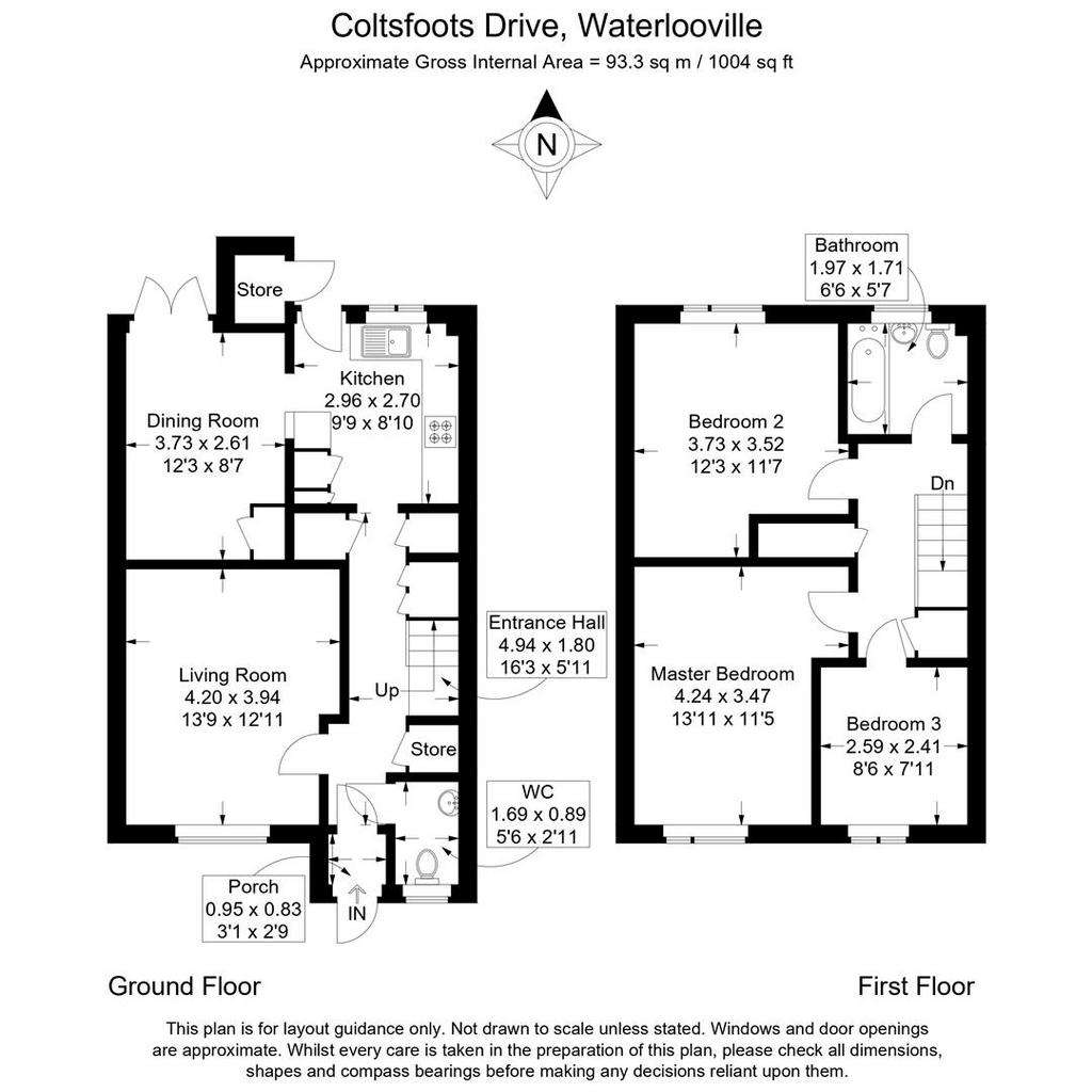 3 bedroom end of terrace house for sale - floorplan