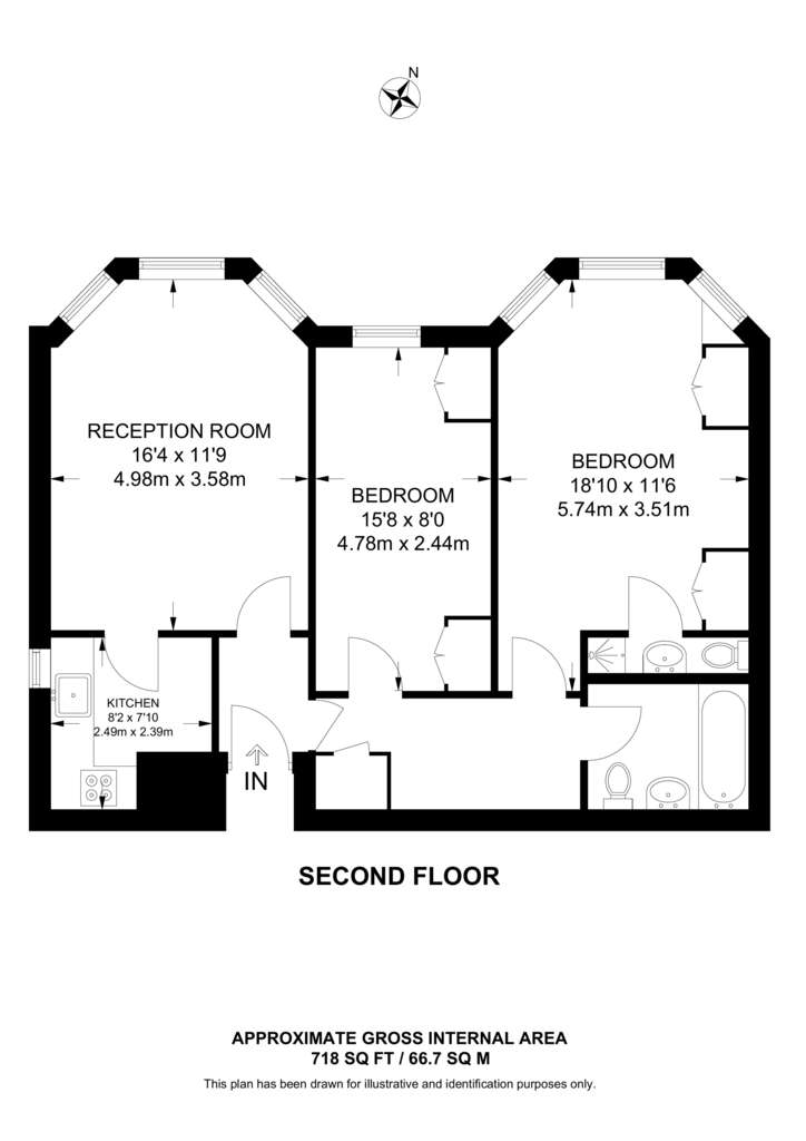 3 bedroom flat to rent - floorplan