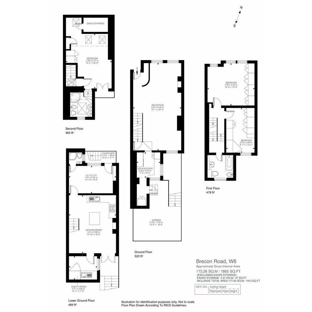 4 bedroom terraced house for sale - floorplan