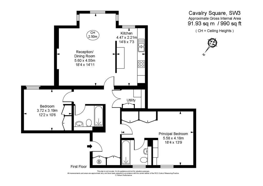 2 bedroom flat to rent - floorplan