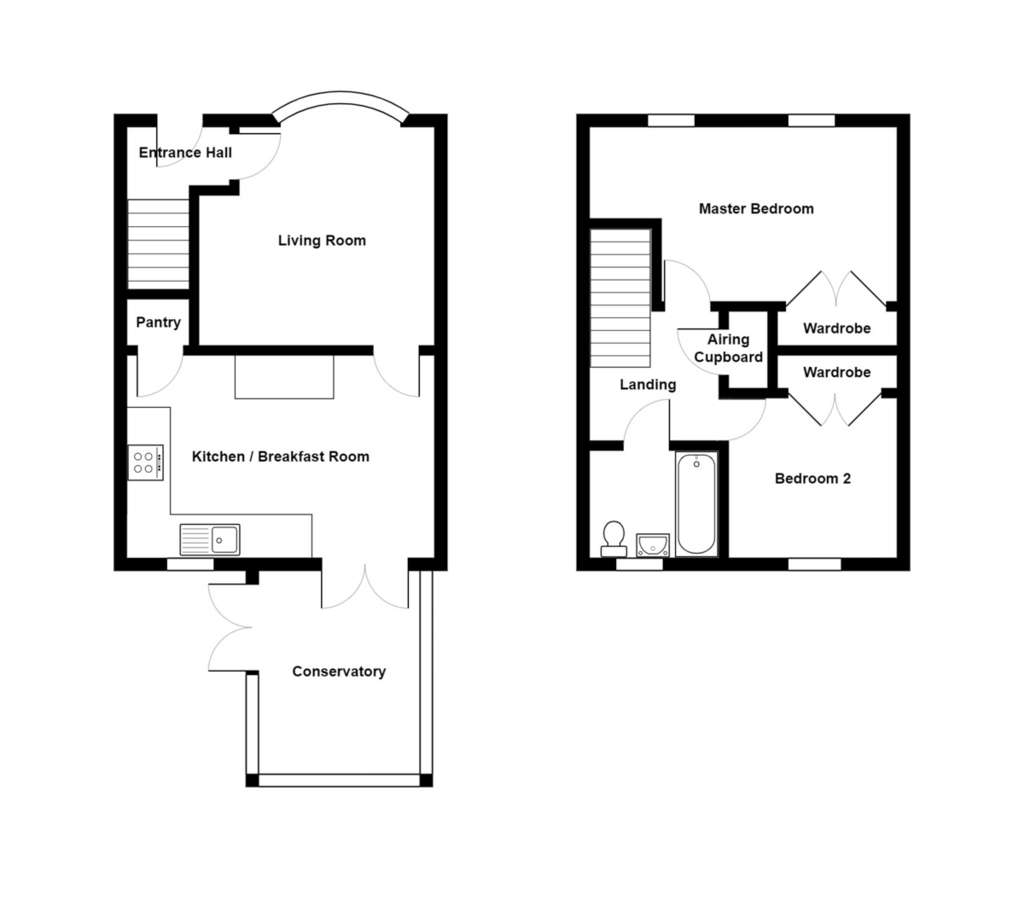 2 bedroom detached house to rent - floorplan