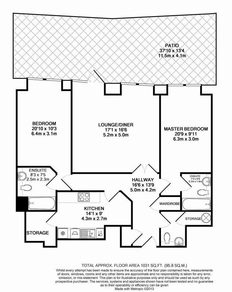 2 bedroom flat to rent - floorplan