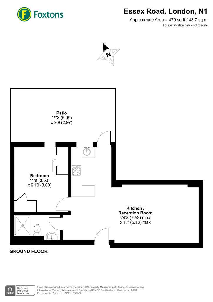 1 bedroom flat to rent - floorplan