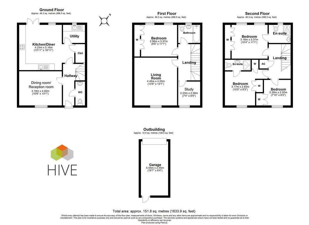 4 bedroom terraced house for sale - floorplan