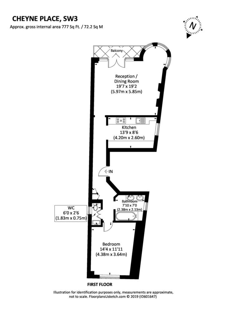 1 bedroom flat to rent - floorplan