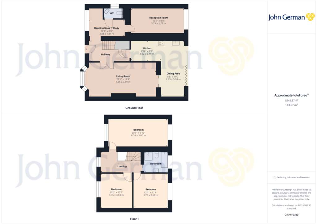 3 bedroom semi-detached house for sale - floorplan