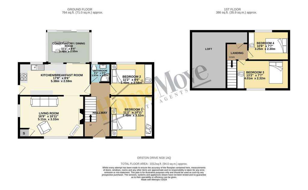 4 bedroom semi-detached bungalow for sale - floorplan