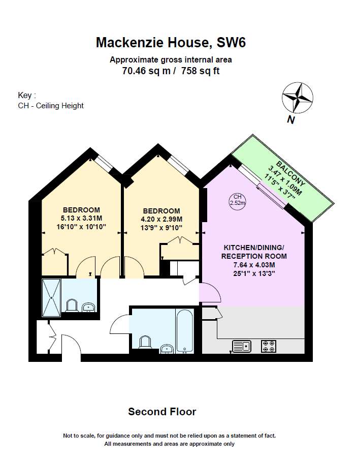 2 bedroom flat to rent - floorplan